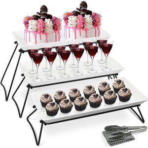 3 Tier Serving Tray Set, 24x22x9.7 inch Dessert Table Display Stands